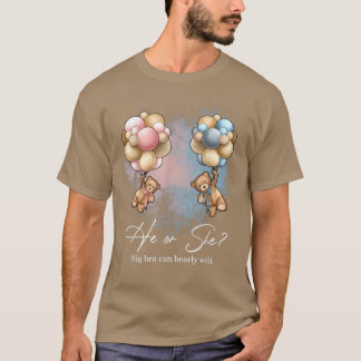 Camiseta Bears Balloons Big Bro Can Bearly Wait Gender Reve