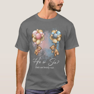 Camiseta Bears Balloons Dad Can Bearly Wait Gender Reveal