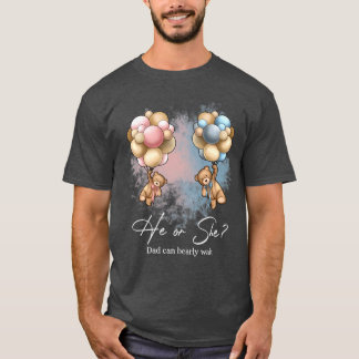 Camiseta Bears Balloons Dad Can Bearly Wait Gender Reveal 