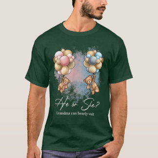 Camiseta Bears Balloons Grandma Can Bearly Wait Gender Reve