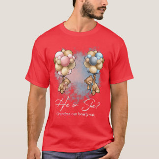 Camiseta Bears Balloons Grandma Can Bearly Wait Gender Reve