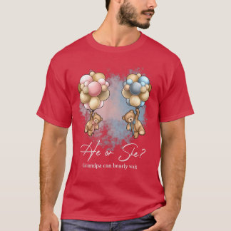 Camiseta Bears Balloons Grandpa Can Bearly Wait Gender Reve