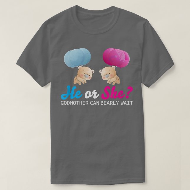 Camiseta Bears Balloons La Madrina Puede Esperar A Género R (Diseño del anverso)