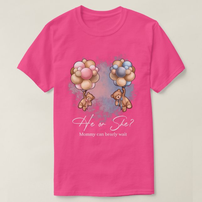 Camiseta Bears Balloons Mami puede esperar temprano Revelac (Diseño del anverso)