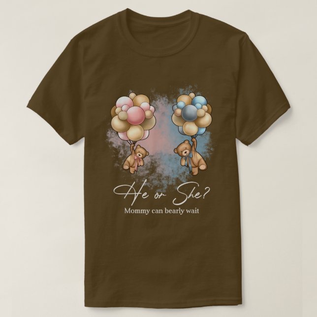 Camiseta Bears Balloons Mami puede esperar temprano Revelac (Diseño del anverso)