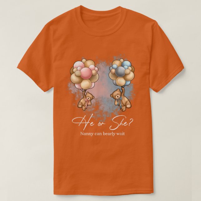 Camiseta Bears Balloons Nanny Puede Esperar La Revelación D (Diseño del anverso)