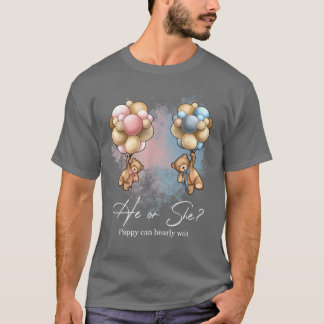 Camiseta Bears Balloons Pappy Can Bearly Wait Gender Reveal
