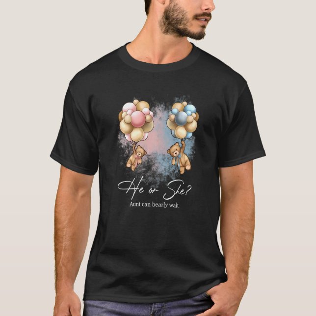 Camiseta Bears Balloons Tía puede esperar pronto Revelación (Anverso)