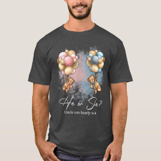 Camiseta Bears Balloons Uncle Can Bearly Wait Gender Reveal