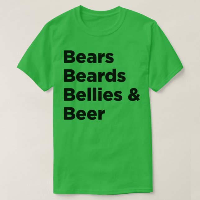 Camiseta Bears Beards Belly Beer (Diseño del anverso)
