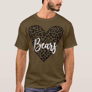 Camiseta Bears School Spirit Mascot Leopard Heart Game Day
