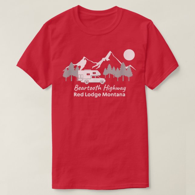 Camiseta Beartooth Highway Red Lodge Montana  Truck Camper  (Diseño del anverso)