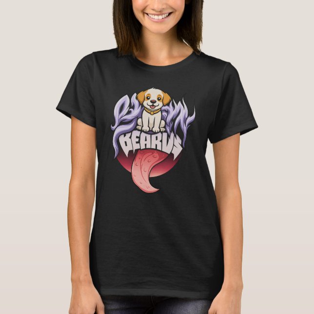 Camiseta Bearus Cute Dog Tongue Out Cartoon (Anverso)