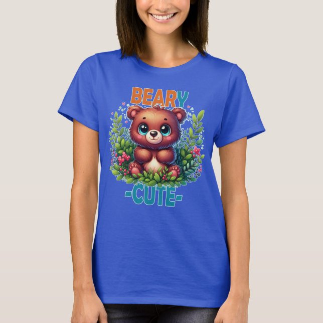 Camiseta Beary Cute. Personalizado de Oso de Teddy sonriend (Anverso)