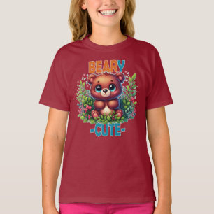 Camiseta Beary Cute. Personalizado de Oso de Teddy sonriend