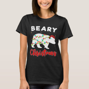 Camiseta Beary Merry Christmas For Bear Avers Funny Xmas L