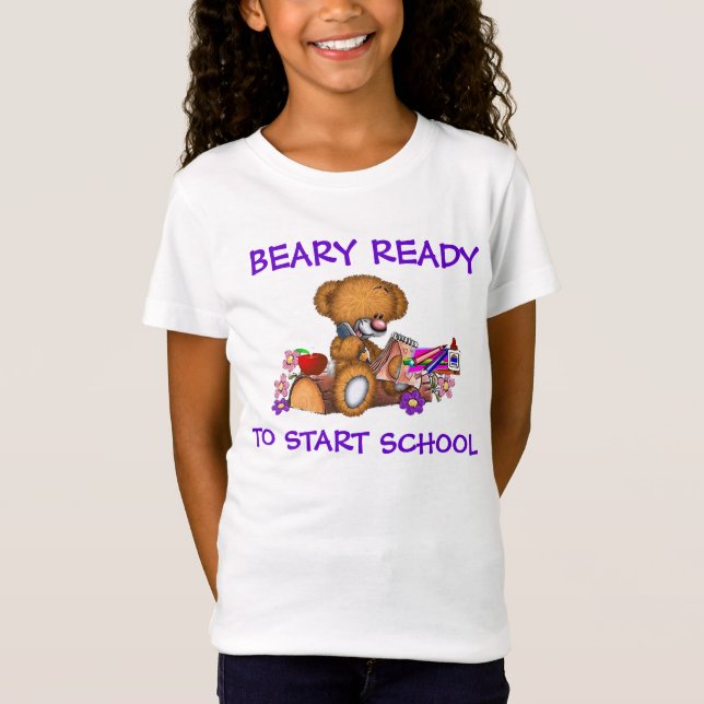 Camiseta Beary Ready To Start School Chicas T-Shirt (Anverso)