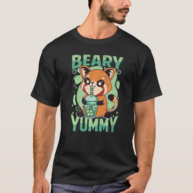 Camiseta Beary Yummy Cute Red Panda Tea Leche (Anverso)