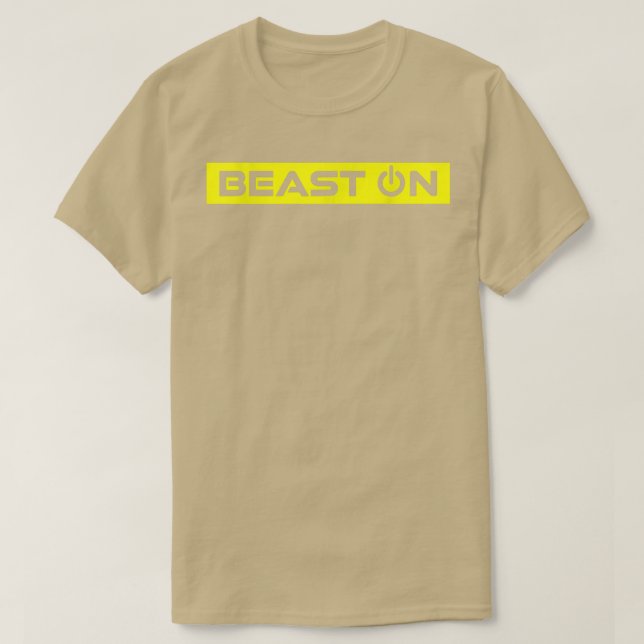 Camiseta Beast On Yellow Gym Fitness Workout Gym Saying Mot (Diseño del anverso)