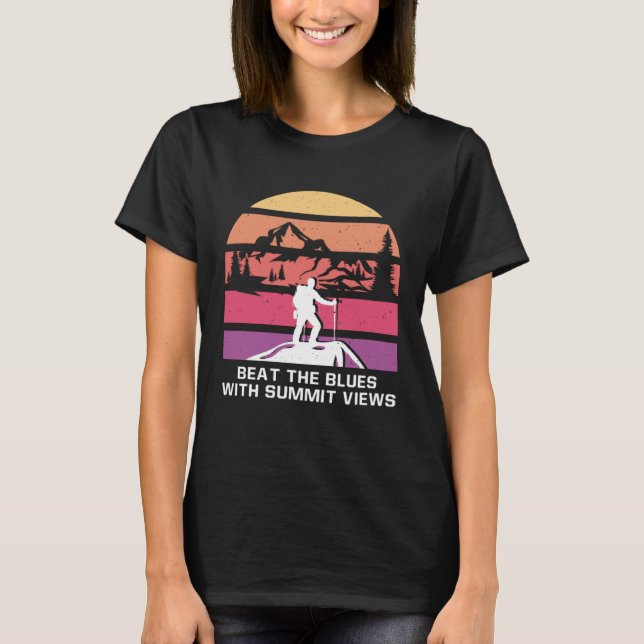 Camiseta Beat the Blues with Summit Views Hiking Riddle Hik (Anverso)