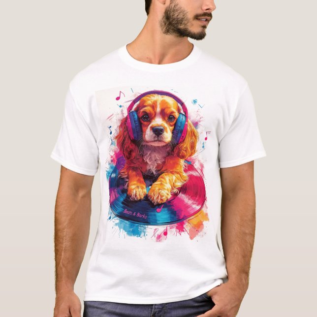 Camiseta Beats & Barks - Música de Cocker Spaniel (Anverso)