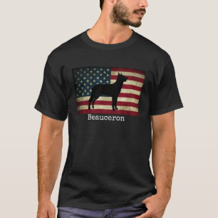 Camiseta Beauceron con la bandera americana