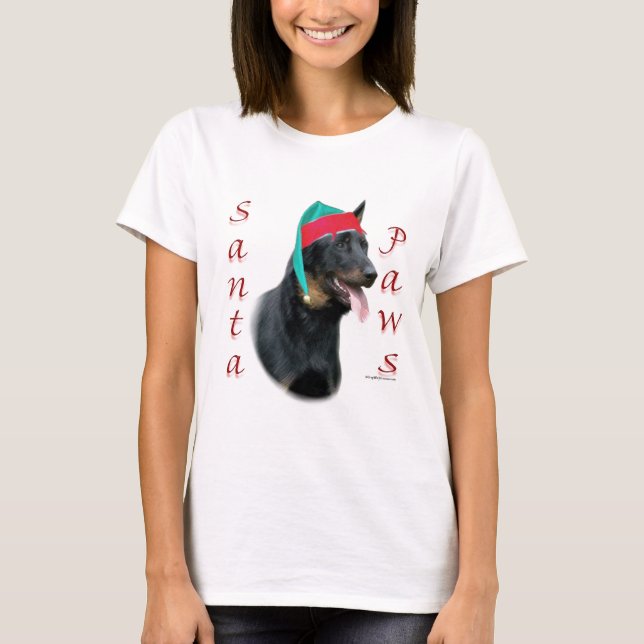 Camiseta Beauceron Santa Paws (Anverso)