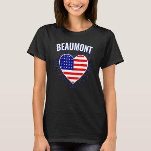 Camiseta Beaumont Bandera Estadounidense Corazón Ciudad 4 D