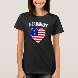 Camiseta Beaumont Bandera Estadounidense Corazón Ciudad 4 D
