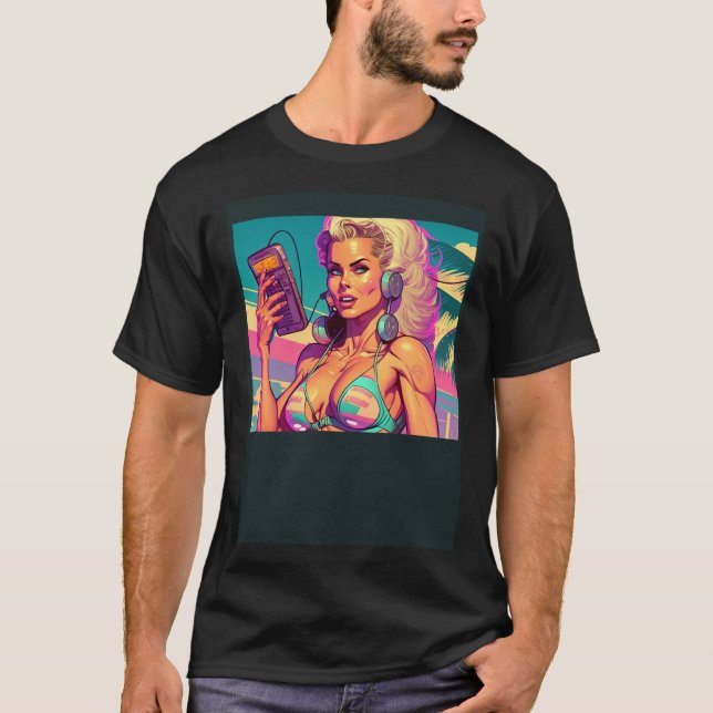 Camiseta Beautiful Beach Girl In Retro Style (Anverso)