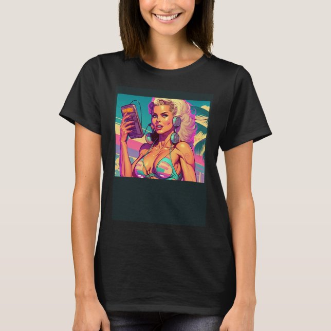 Camiseta Beautiful Beach Girl In Retro Style (Anverso)