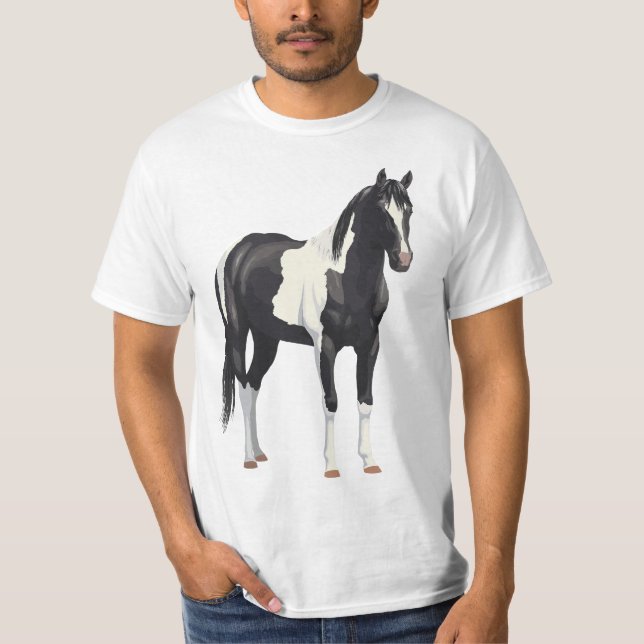 Camiseta Beautiful Black Pinto Paint Horse  (Anverso)