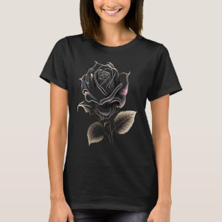 Camiseta Beautiful Black Rose Flower