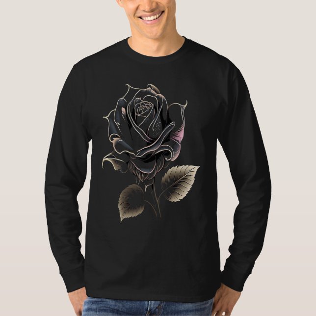 Camiseta Beautiful Black Rose Flower (Anverso)
