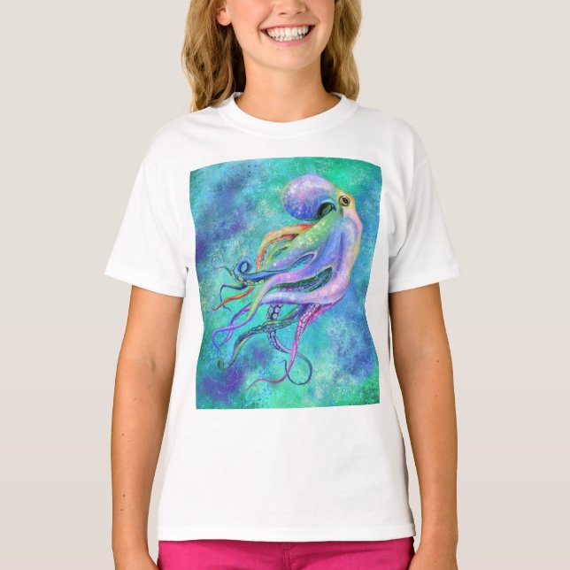 Camiseta Beautiful Color Octopus Kids T-Shirt (Anverso)