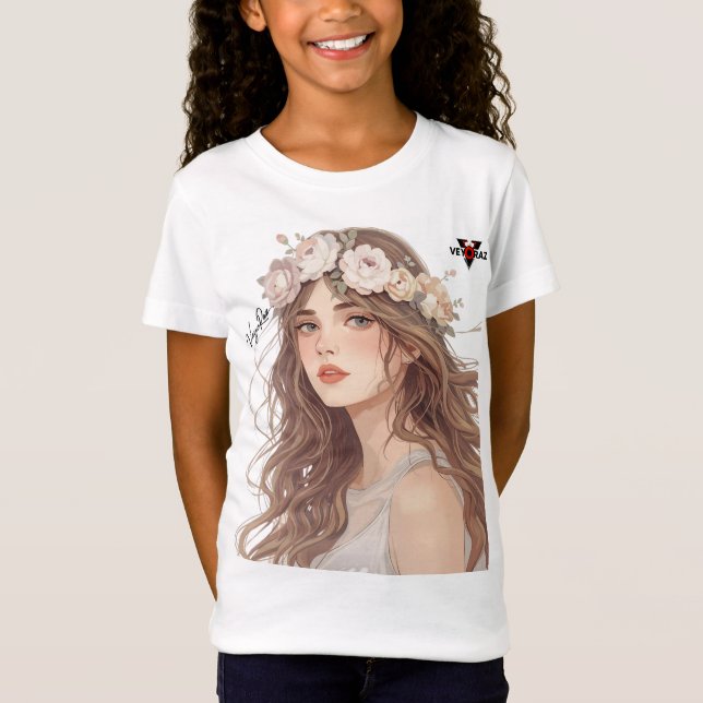 Camiseta Beautiful Floral Anime Girl – Soft Pastel Aesthe (Anverso)