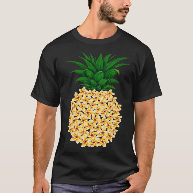 Camiseta Beautiful floral pineapple men and women Hawaiian  (Anverso)