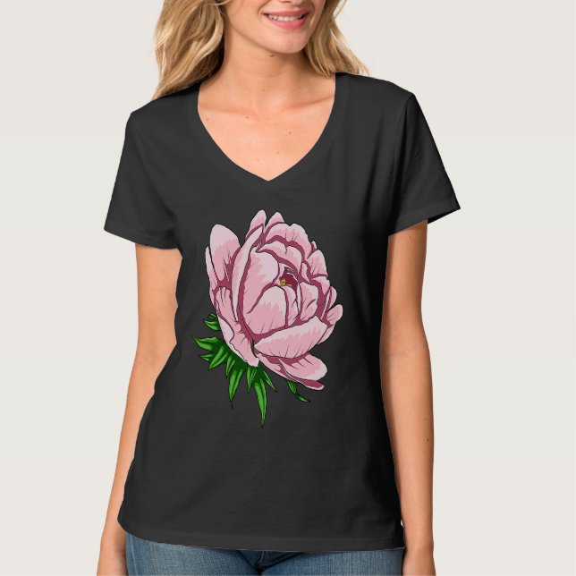 Camiseta Beautiful Flower Peony Floral Pink Peonies (Anverso)
