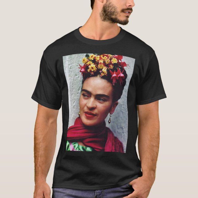 Camiseta Beautiful Frida kahlo art flower gift for fans Ess (Anverso)