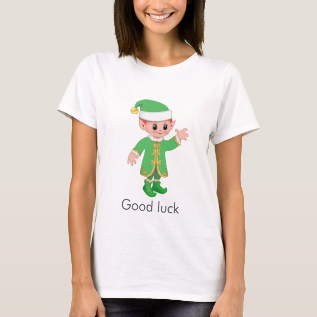 Camiseta Beautiful Funny Lucky Elf & Calligraphy (Anverso)