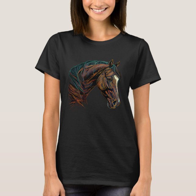 Camiseta Beautiful Horse  Horseback Riding Fun Rodeo Wester (Anverso)