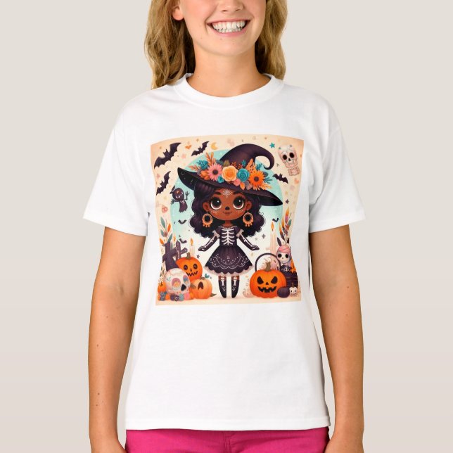 Camiseta Beautiful little witch halloween party (Anverso)