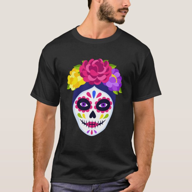 Camiseta Beautiful Mexican Dia de los Muertos Day of the De (Anverso)