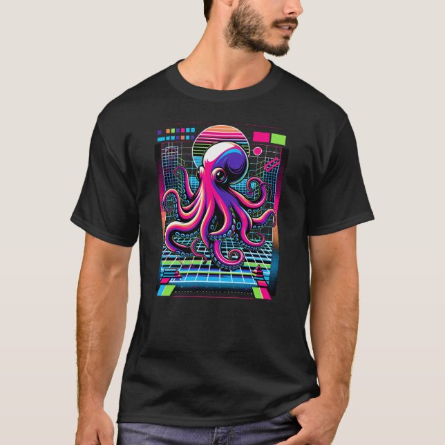 Camiseta Beautiful Octopus Animal watching on Zoo Safari Oc (Anverso)