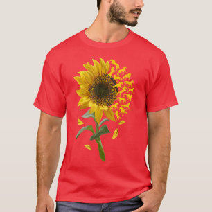 Camiseta Beautiful Sunflower Horse Racing Flower Equestrian