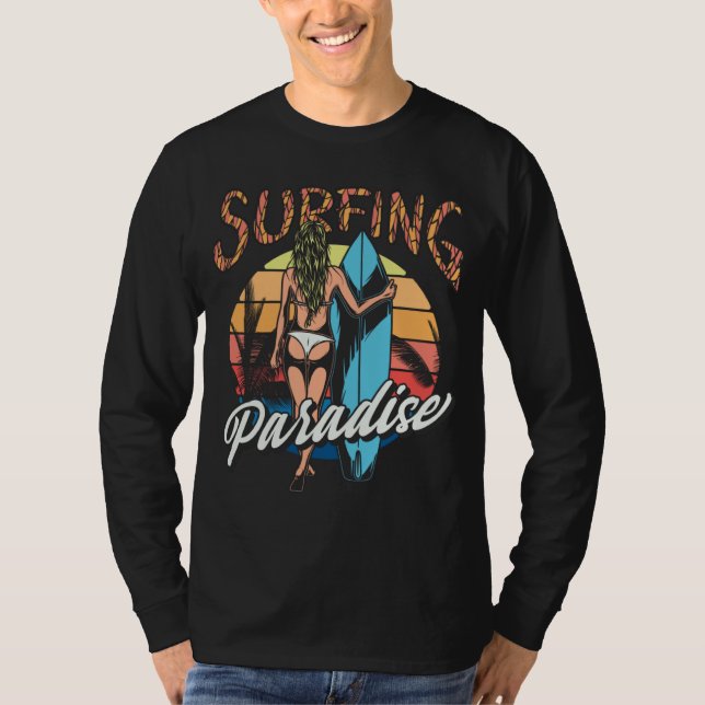 Camiseta Beautiful Surfing Surfboard Retro Graphic (Anverso)