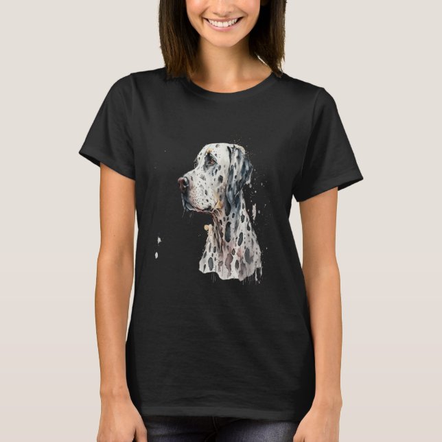 Camiseta Beautiful Watercolor Dalmatian Portrait (Anverso)