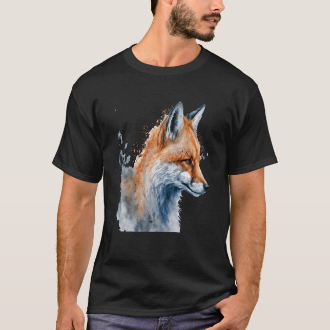Camiseta Beautiful Watercolor Fox Portrait (Anverso)