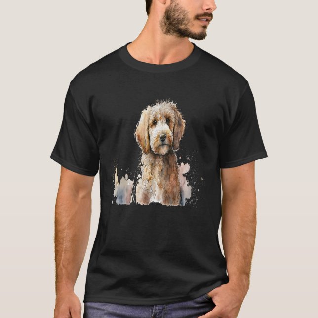 Camiseta Beautiful Watercolor Golden doodle Portrait (Anverso)