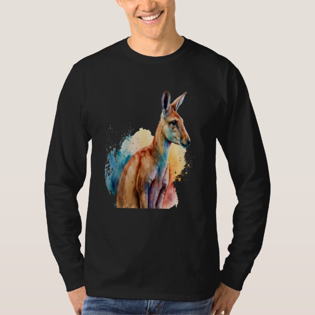 Camiseta Beautiful Watercolor Kangaroo Portrait (Anverso)